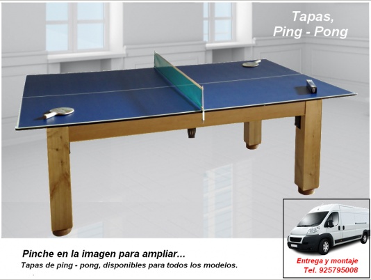 BILLARES: TAPAS, CONVERTIBLES PARA BILLAR EN PING-PONG